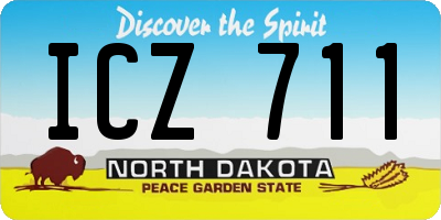 ND license plate ICZ711