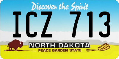 ND license plate ICZ713