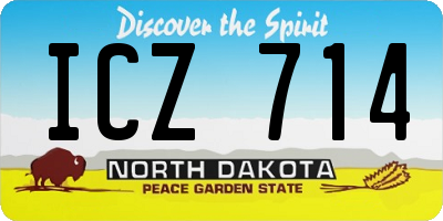 ND license plate ICZ714