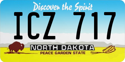 ND license plate ICZ717