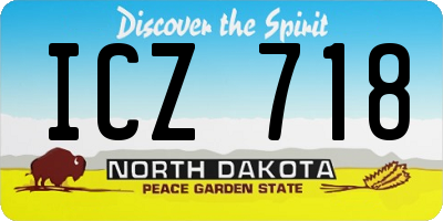 ND license plate ICZ718