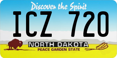ND license plate ICZ720