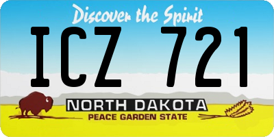 ND license plate ICZ721