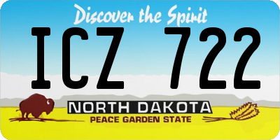 ND license plate ICZ722