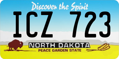 ND license plate ICZ723