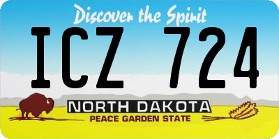 ND license plate ICZ724