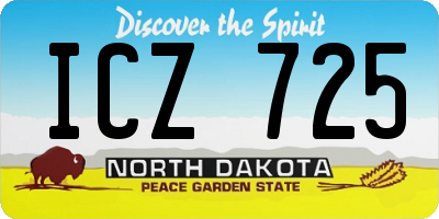 ND license plate ICZ725