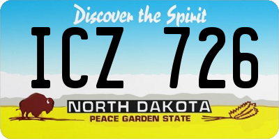 ND license plate ICZ726