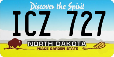 ND license plate ICZ727
