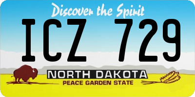 ND license plate ICZ729