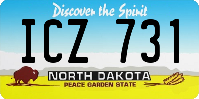 ND license plate ICZ731