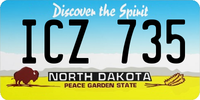 ND license plate ICZ735
