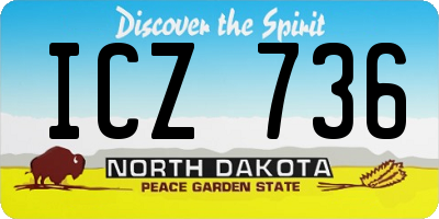 ND license plate ICZ736