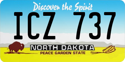 ND license plate ICZ737