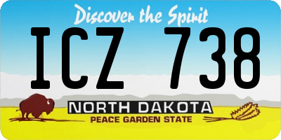 ND license plate ICZ738