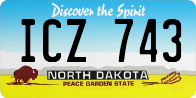 ND license plate ICZ743