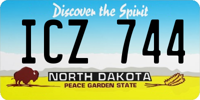 ND license plate ICZ744
