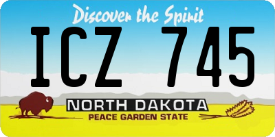 ND license plate ICZ745