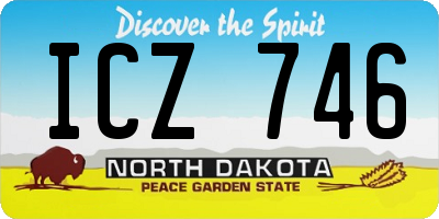 ND license plate ICZ746