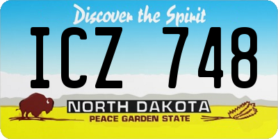ND license plate ICZ748