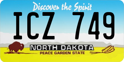 ND license plate ICZ749