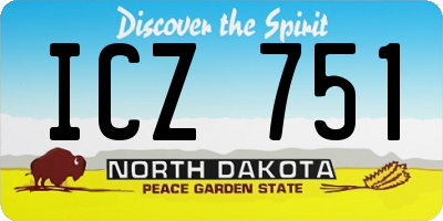 ND license plate ICZ751
