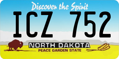 ND license plate ICZ752