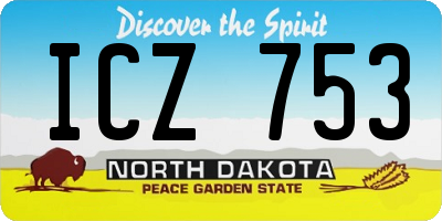 ND license plate ICZ753