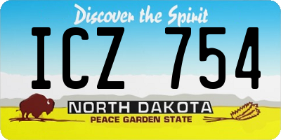 ND license plate ICZ754