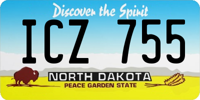 ND license plate ICZ755
