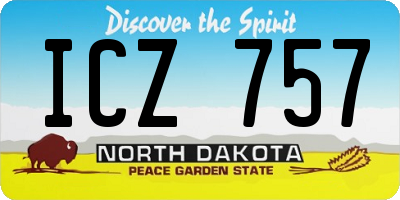ND license plate ICZ757