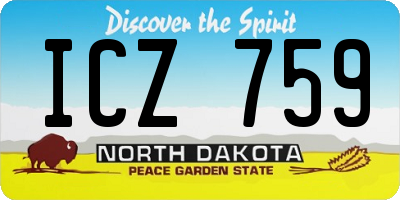 ND license plate ICZ759