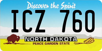 ND license plate ICZ760