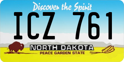 ND license plate ICZ761
