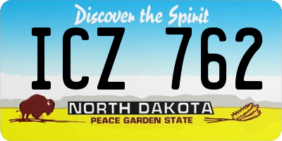 ND license plate ICZ762