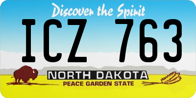 ND license plate ICZ763