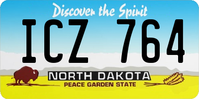 ND license plate ICZ764