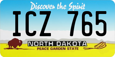 ND license plate ICZ765