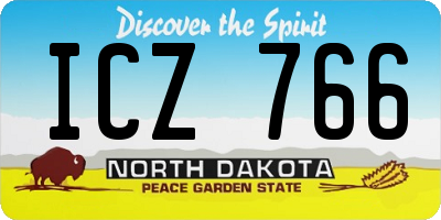 ND license plate ICZ766