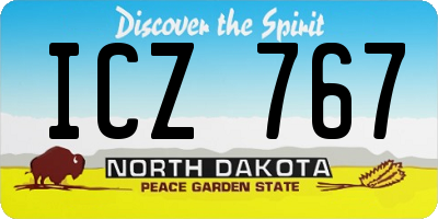 ND license plate ICZ767