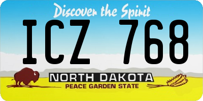 ND license plate ICZ768