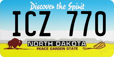 ND license plate ICZ770