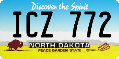 ND license plate ICZ772
