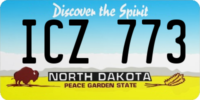 ND license plate ICZ773
