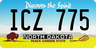 ND license plate ICZ775