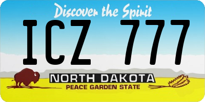 ND license plate ICZ777
