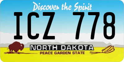 ND license plate ICZ778