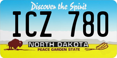ND license plate ICZ780
