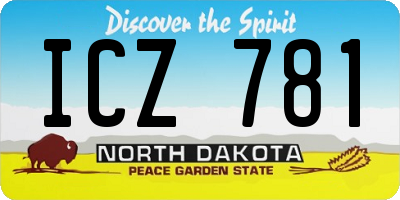 ND license plate ICZ781