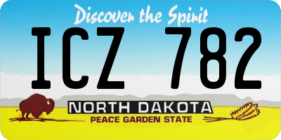 ND license plate ICZ782